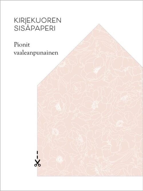Kirjekuoren sisäpaperi Pionit vaaleanpunainen