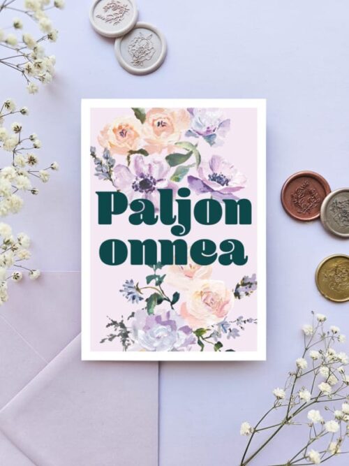 Postikortti Paljon onnea laventeli