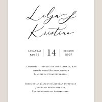 Hääkutsu Klassinen, mustavalkoinen, ajaton, kutsukortti häihin