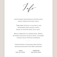 Hääkutsu Klassinen, infokortti, mustavalkoinen, ajaton, kutsukortti häihin