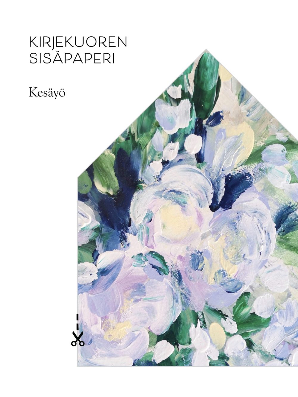 Kirjekuoren sisäpaperi Kesäyö, maalaus, kukkia, vihreää