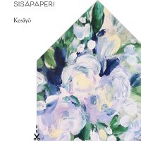 Kirjekuoren sisäpaperi Kesäyö, maalaus, kukkia, vihreää