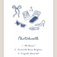 Romanttinen viivapiirros kyltti photobooth, häiden ohjekyltti