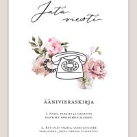 vaaleanpunaiset kukat kyltti äänivieraskirja, ohje häävieraille häihin