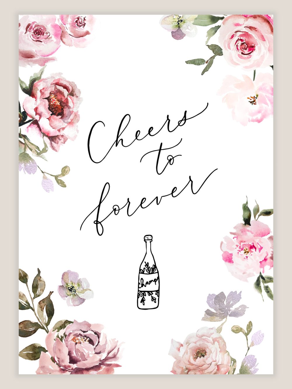 vaaleanpunaiset-kukat-kyltti-cheers-to-forever vaaleanpunaiset kukat kyltti cheers to forever hääjuhlan koristelu