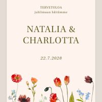 Niittykukat tervetuloa kyltti häihin, hääkyltti villikukka vesivärikukka teemalla